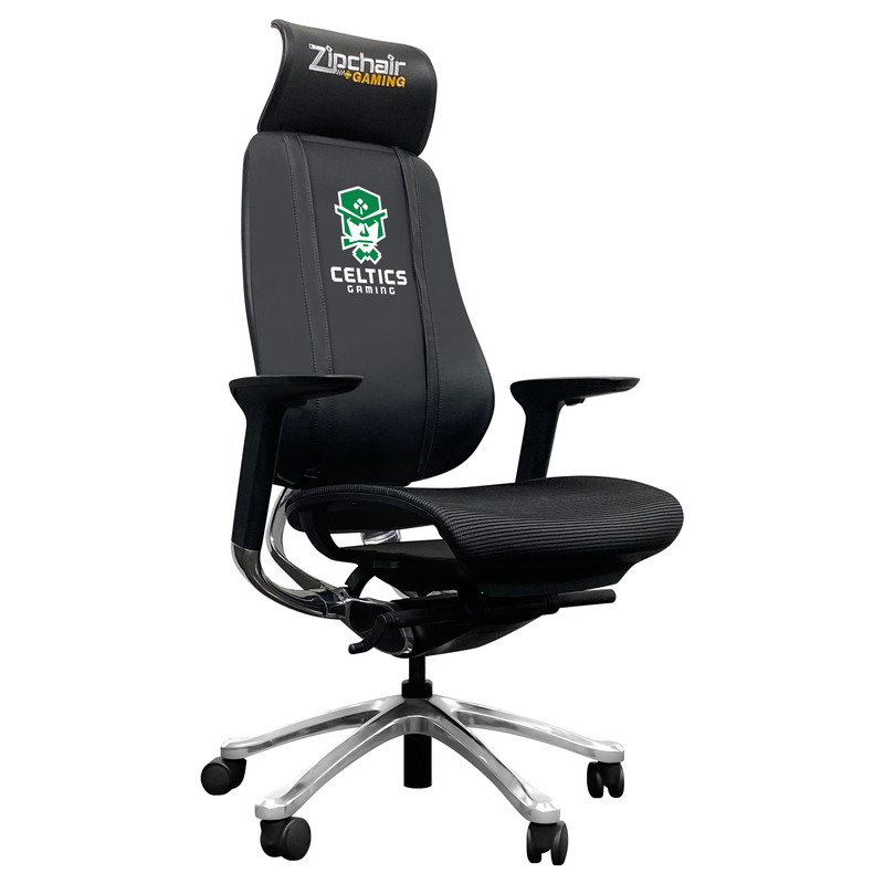 PhantomX Mesh Gaming Chair with Celtics Crossover Gaming Wordmark Green