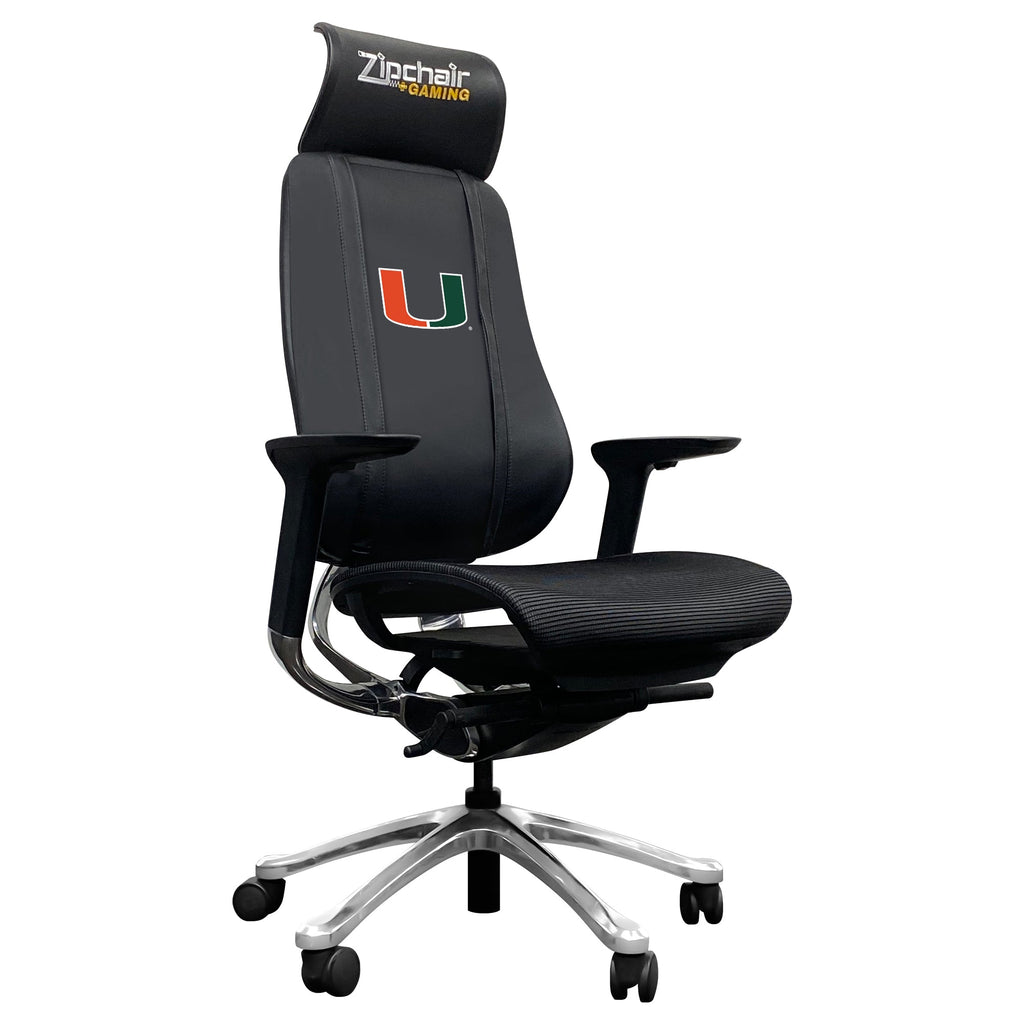 PhantomX Gaming Chair with Miami Hurricanes Logo